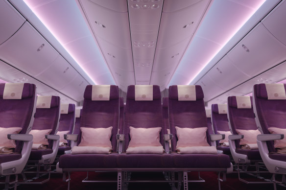 On board Juneyao Air, one of nine Chinese carriers now offering some 130 flights weekly between Australia and China.