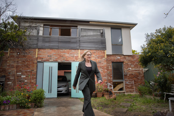 Premier Jacinta Allan at the announcement of the granny flat scheme.