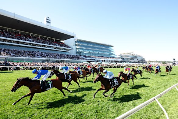  Mark Zahra and Observer win the 2025 Victoria Derby at Flemington.