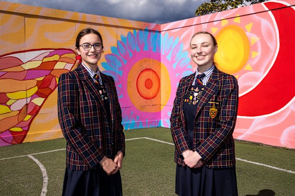 St Catherine's school captain Ella Berckelman and deputy school captain Hally Baker found new ways to lead during lockdown.