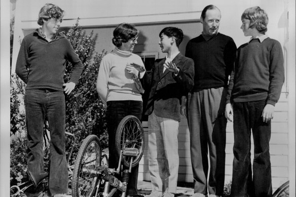 Prince Hiro with the Harper family in Point Lonsdale in 1974.