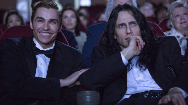 Dave Franco, left, and James Franco in a scene from <i>The Disaster Artist</i>.