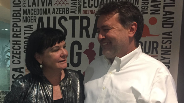 Sharan Burrow, General Secretary of the International Trade Union Confederation with Angelo Gavrielatos, Education International Project Director in Brussels