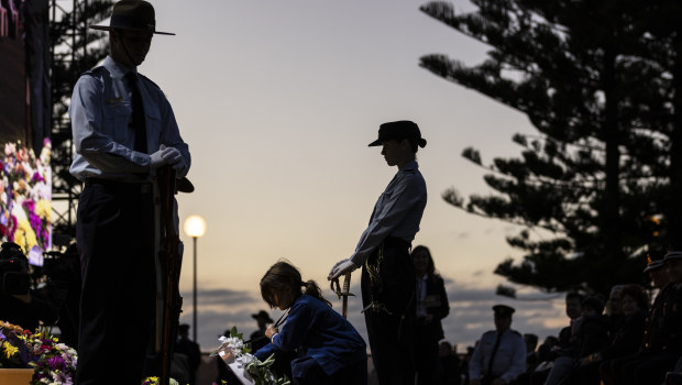 People turned out for the dawn service at the Sydney suburb of Coogee. 