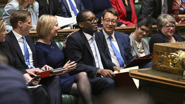 UK Prime Minister Liz Truss, second left, and Chancellor Kwasi Kwarteng, centre, want radical financial reforms.