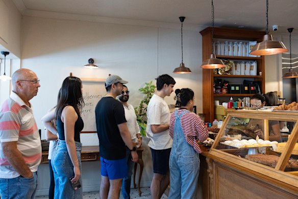 The weekend queue at Luca Bakery.