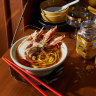 Pork rib and prawn noodle soup.