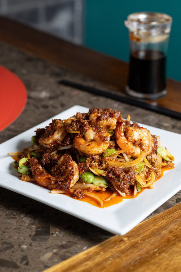 Prawn stir fry.