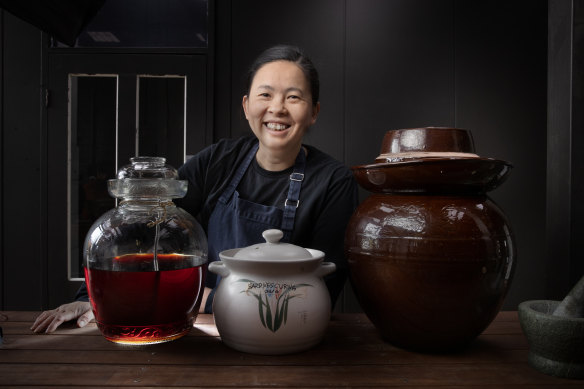 Thi Le with her house-made fish sauce.