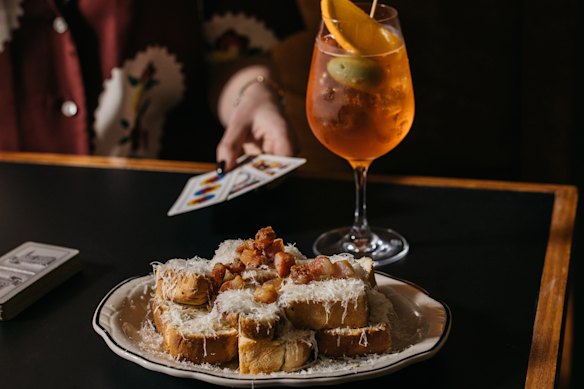 Da Bepi serves Venetian-inspired drinks and snacks, including fried mozzarella sandwiches.