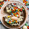 Decorate this triple chocolate tart with Easter eggs or seasonal fruit.