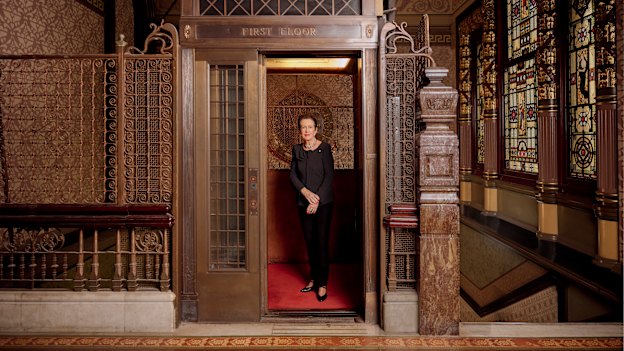Clover Moore, pictured in Sydney’s Town Hall. There have been seven prime ministers, including the current one, since 2004 when she became Lord Mayor. 