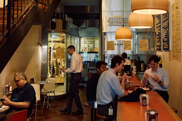 Inside Butchers Diner on Bourke Street.