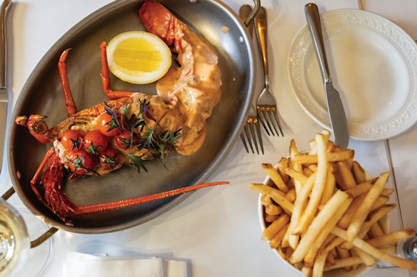 Homard frites (southern rock lobster, sauce choron and frites) from Entrecote.