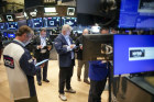Traders on the floor of the New York Stock Exchange. 