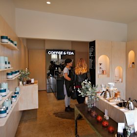 Inside the Carlton cafe.