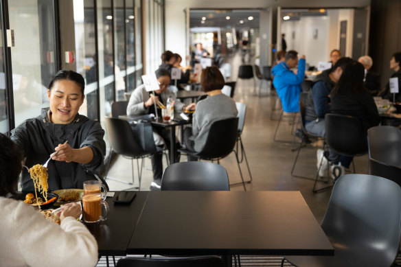 The Malaysian canteen feels like a community hub.