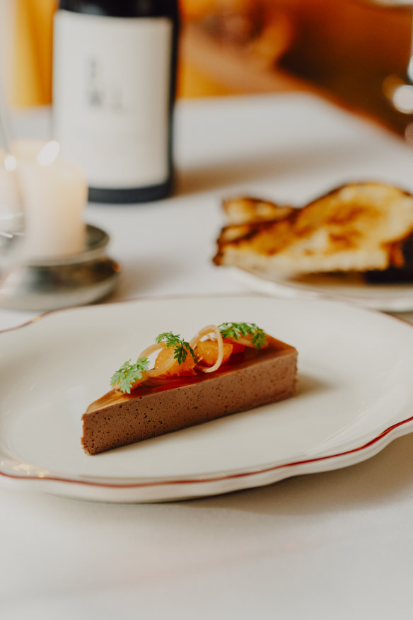 Duck liver parfait with Bandol rosé jelly.
