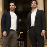 Zann Maxwell and Lyndon Gannon,  candidates for the City of Sydney mayoral election outside Sydney Town Hall