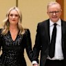 Jodie Haydon and Anthony Albanese, pictured here at the Midwinter Ball in 2024, have been engaged since February last year.