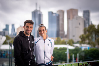 Power couple: Matteo Berrettini and Ajla Tomljanovic in Melbourne. 