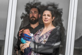 David and Angela Lawton with their new baby, Evander.