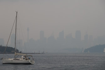 Bushfire smoke haze blanketed Sydney again on Sunday.