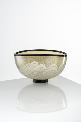 Benjamin Edols and Kathy Elliot, <i>Evening surge</i> series bowl form in <i>One three seven</i> at Beaver Galleries. 