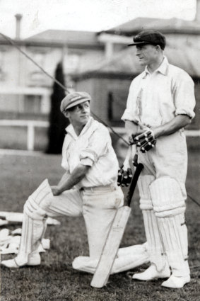 Donald Bradman and William Oldfield in 1928. 