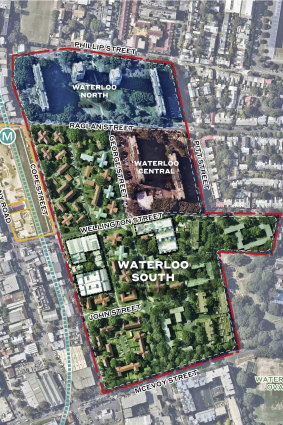 The estate redevelopment has been separated into three “sub-precincts”. Waterloo South represents about 65 per cent of the site.