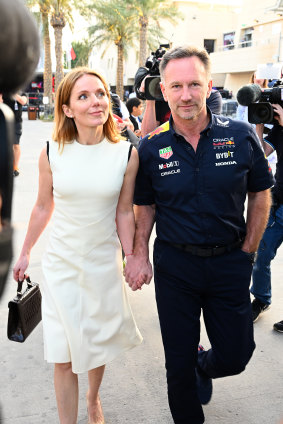 Geri Halliwell and Christian Horner show a united front in Bahrain.