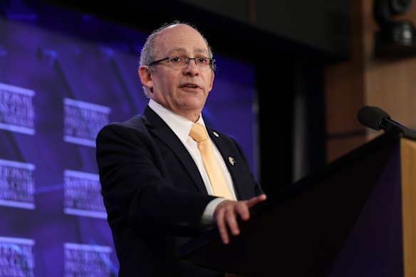 Israel’s ambassador to Australia, Hillel Newman at an address to the National Press Club of Australia in Canberra on Tuesday.