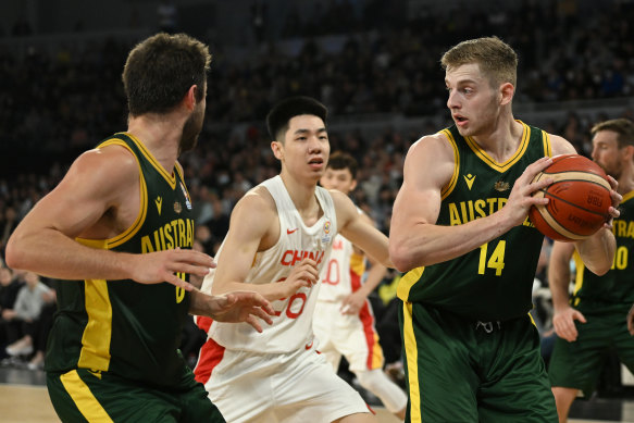 Jack White looks to pass for the Boomers on Sunday night.