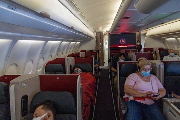 The business class cabin on the airline’s A330 is from another era.