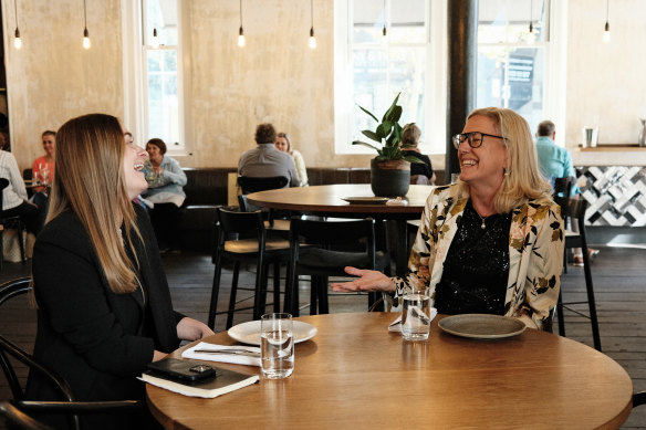 WAtoday reporter Jesinta Burton and Committee for Perth chief executive Paula Rogers at Petition.