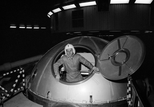 Astronaut Dr Philip Chapman training in the Lunar Module (LM) Simulator, Centrifuge, and the Apollo Mission Simulator.