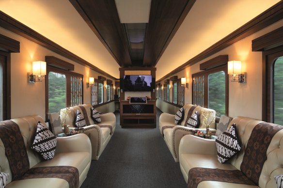 The carriage caters to a maximum of eight people occupying four couches in an open compartment.