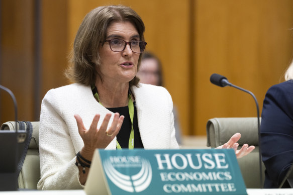 Governor of the Reserve Bank of Australia, Michele Bullock, during a hearing at Parliament House.