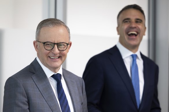 Prime Minister Anthony Albanese and South Australian Premier Peter Malinauskas, pictured in 2023, will attend a rally in Adelaide on Sunday. 