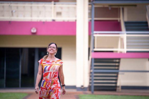 Deputy principal Felicity Pearson, pictured on campus, says the school cannot meet Indigenous families’ demand for boarding places.