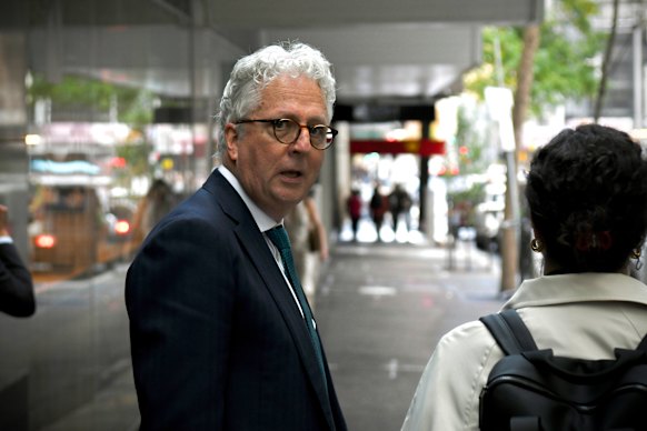 Former NSW Education Department secretary Mark Scott leaving the ICAC building earlier this week.