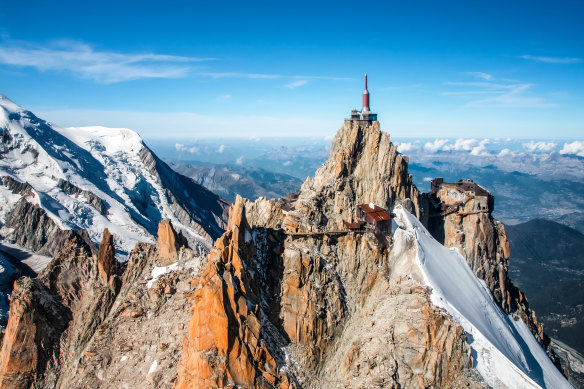 Aiguille du Midi summit from Mont Blanc.