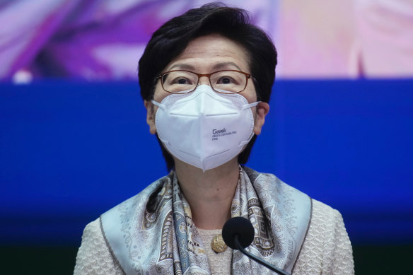 Hong Kong Chief Executive Carrie Lam announced an easing of the city’s strict COVID measures on Monday.