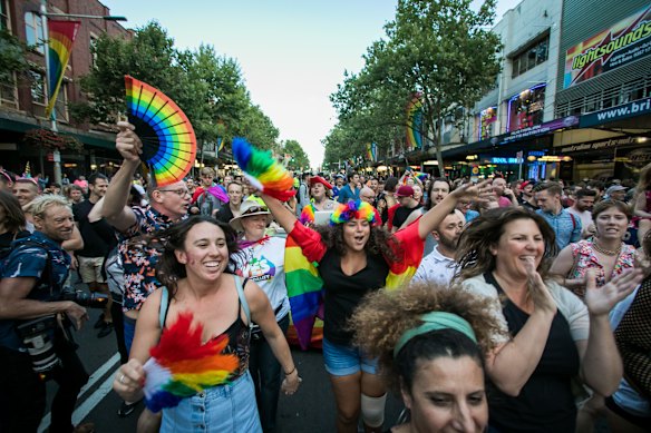 Celebrations after the yes vote for marriage equality on November 15, 2017.