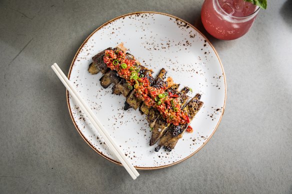 Smoked lamb rib with cumin dry rub at Yan.