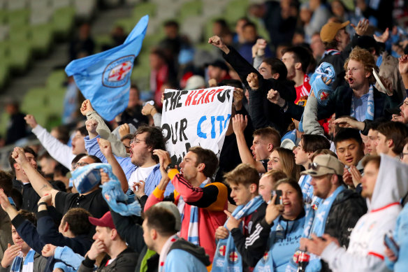 Melbourne City fans show their support.