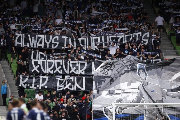 Victory fans pay tribute to one of their own.