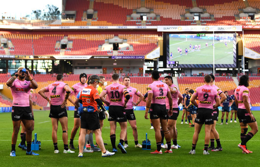 No crowds were allowed on Sunday for the Penrith-Melbourne clash.