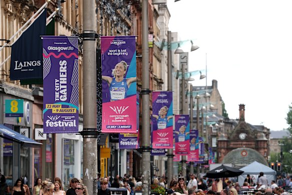 There are some signs and banners around Glasgow but the city feels nothing like it did when it hosted the Games in 2014.