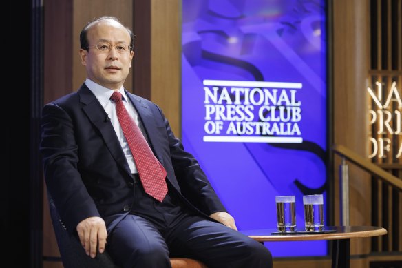 Chinese ambassador Xiao Qian appeared at the National Press Club in August.